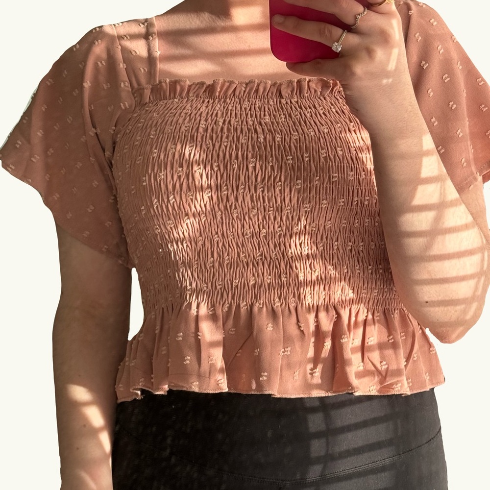 FLOWY CROP TOP BLOUSE